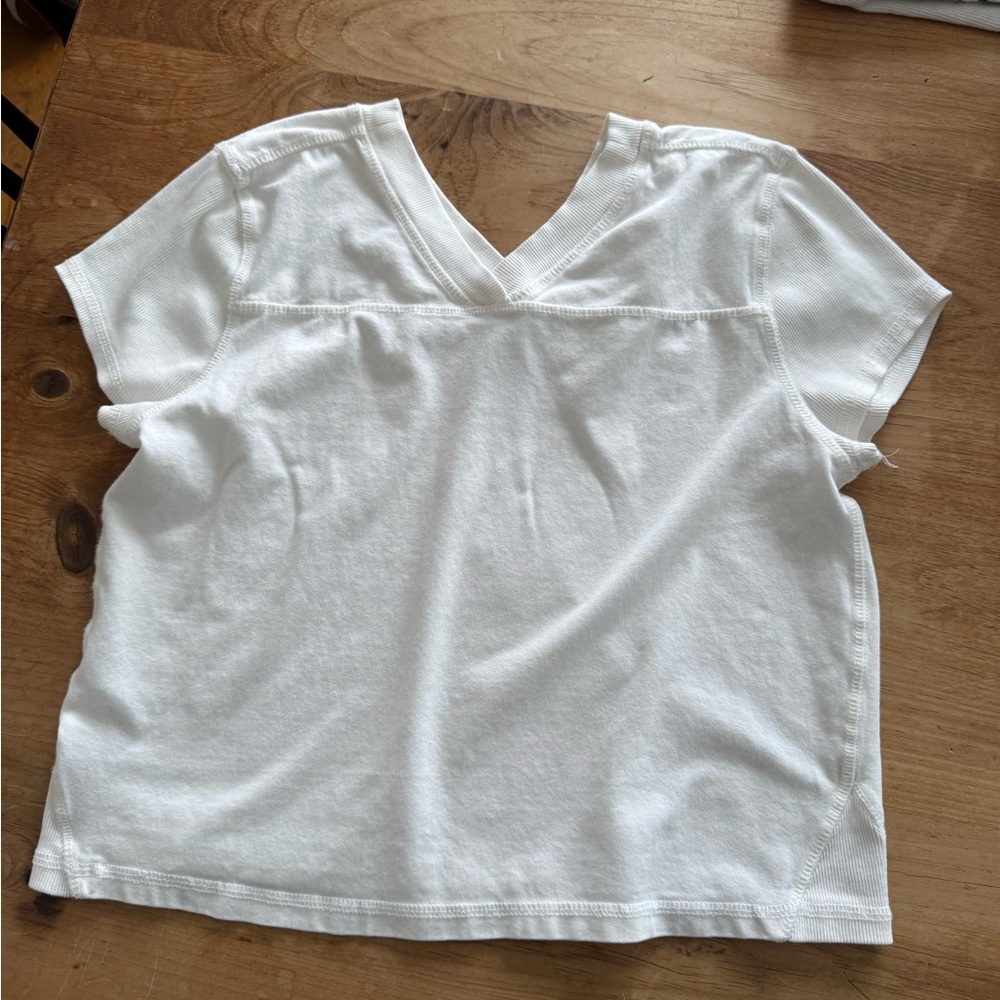 White Boxy Relaxed Short Sleeve Tee